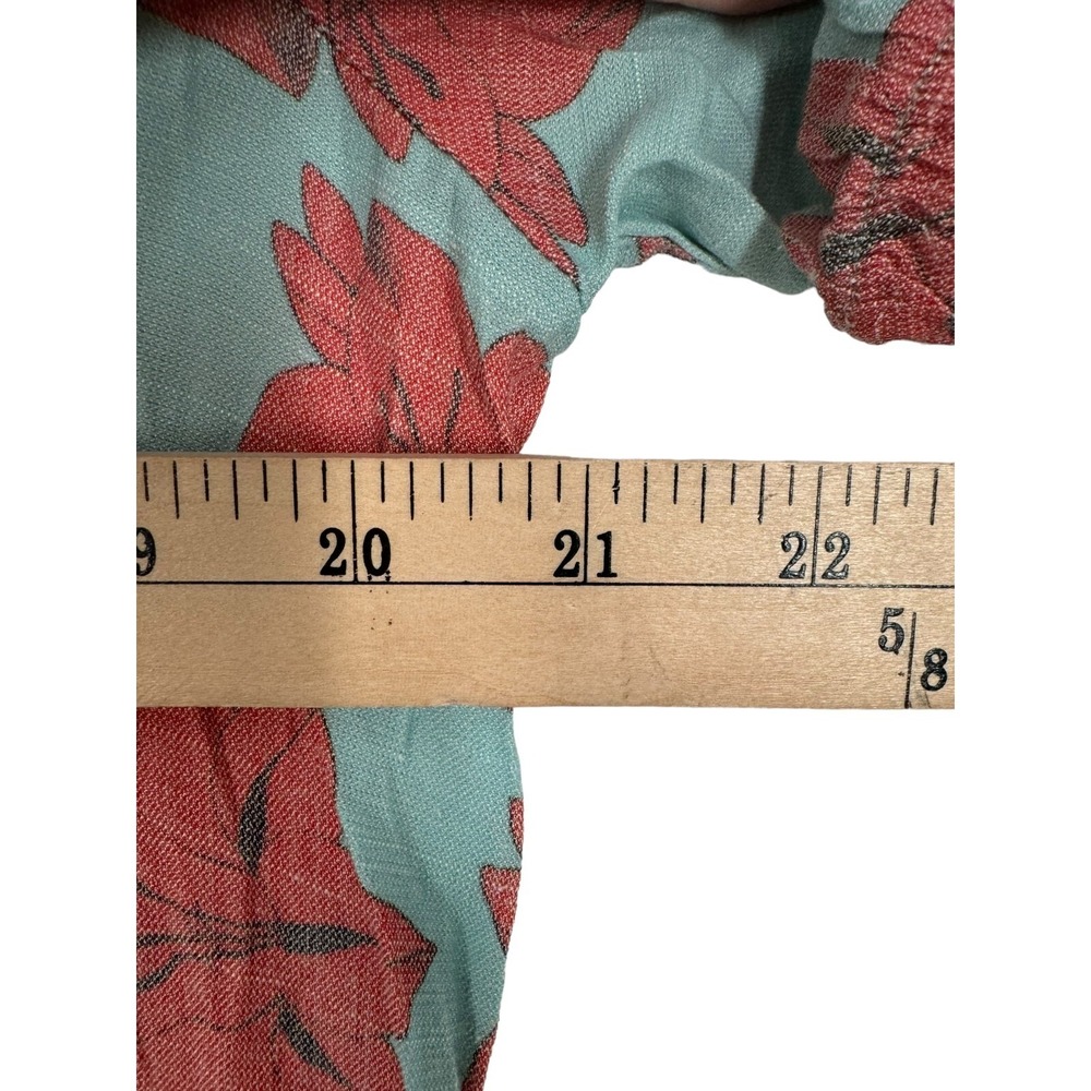 Labo Rosa Women's Blue Botones Dress Floral Print V-Neck Ruffle Hem Size XL $275 - Picture 6 of 7